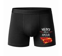 Planetee Caleçon Merci Amour Génial Taille L - Face - Humour Boxer Coton Motif Métier Idée Cadeau Anniversaire Noël Homme