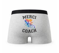 Planetee Caleçon Merci Cyclisme - Humour Boxer Gris Passion Sport Idée Cadeau - Taille S
