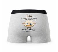 Planetee Caleçon Moise Agneau - Humour Boxer Gris Idée Cadeau - Taille XXL