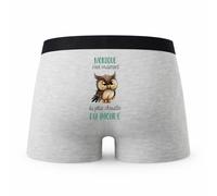Planetee Caleçon Monique la Plus Chouette - Humour Boxer Gris Idée Cadeau - Taille XL