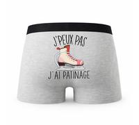 Planetee Caleçon Patinage - Humour Boxer Gris Idée Cadeau Passion - Taille XL