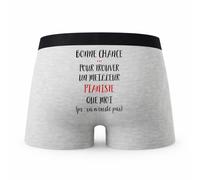 Planetee Caleçon Pianiste ça n'existe Pas Homme - Humour Boxer Gris Idée Cadeau - Taille S