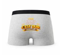 Planetee Caleçon pour Francis C'est Dur - Humour Boxer Gris Idée Cadeau Anniversaire - Taille M