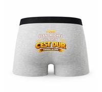 Planetee Caleçon pour Jean-Michel C'est Dur - Humour Boxer Gris Idée Cadeau Anniversaire - Taille L