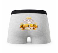 Planetee Caleçon pour Raymond C'est Dur - Humour Boxer Gris Idée Cadeau Anniversaire - Taille L