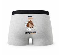 Planetee Caleçon pour Remi Heure de la Pause - Humour Boxer Gris Idée Cadeau - Taille XL