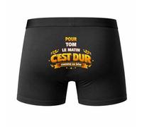 Planetee Caleçon pour Tom C'est Dur - Humour Boxer Coton Idée Cadeau Anniversaire - Taille L