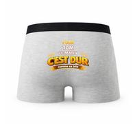 Planetee Caleçon pour Tom C'est Dur - Humour Boxer Gris Idée Cadeau Anniversaire - Taille M