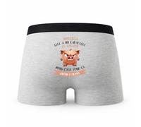 Planetee Caleçon Priscilla Caractère de Cochon - Humour Boxer Gris Idée Cadeau - Taille XXL