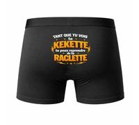 Planetee Caleçon Raclette Tant Que Tu Vois - Humour Boxer Coton Motif Idée Cadeau
