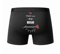 Planetee Caleçon Regis d'amour Taille S - Dos - Humour Boxer Coton Motif Métier Idée Cadeau Anniversaire Noël Homme