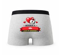 Planetee Caleçon Réservé à Alix - Humour Boxer Gris Idée Cadeau - Taille XL