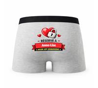 Planetee Caleçon Réservé à Anne-Lise - Humour Boxer Gris Idée Cadeau - Taille XL