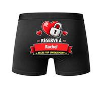 Planetee Caleçon Réservé à Rachel Taille L - Dos - Humour Boxer Coton Motif Métier Idée Cadeau Anniversaire Noël Homme