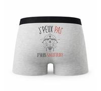 Planetee Caleçon Signe Sagittaire - Humour Boxer Gris Idée Cadeau Passion - Taille M