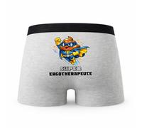 Planetee Caleçon Super Ergotherapeute - Humour Boxer Gris Idée Cadeau - Taille L