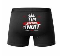 Planetee Caleçon Tim Legende de la Nuit Taille S - Dos - Humour Boxer Coton Motif Métier Idée Cadeau Anniversaire Noël Homme
