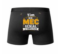 Planetee Caleçon Tim Un mec Genial Taille S - Dos - Humour Boxer Coton Motif Métier Idée Cadeau Anniversaire Noël Homme