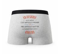 Planetee Caleçon Un Designer Aussi Génial - Humour Boxer Gris Idée Cadeau - Taille L