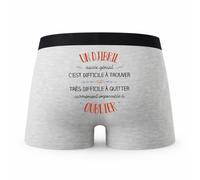 Planetee Caleçon Un Djibril Aussi Génial - Humour Boxer Gris Idée Cadeau - Taille S