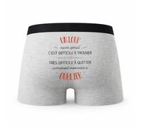 Planetee Caleçon Un Loup Aussi Génial - Humour Boxer Gris Idée Cadeau - Taille M
