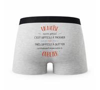 Planetee Caleçon Un Moise Aussi Génial - Humour Boxer Gris Idée Cadeau - Taille S
