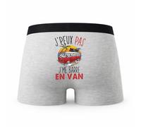 Planetee Caleçon Van - Humour Boxer Gris Idée Cadeau Passion - Taille M