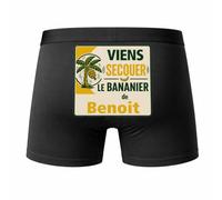 Planetee Caleçon Viens secouer Benoit Taille M - Dos - Humour Boxer Coton Motif Métier Idée Cadeau Anniversaire Noël Homme