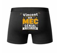 Planetee Caleçon Vincent Un mec Genial Taille S - Dos - Humour Boxer Coton Motif Métier Idée Cadeau Anniversaire Noël Homme