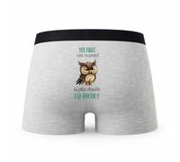 Planetee Caleçon Yolande la Plus Chouette - Humour Boxer Gris Idée Cadeau - Taille M
