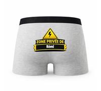 Planetee Caleçon Zone Privee De Remi - Humour Boxer Gris Idée Cadeau - Taille XL