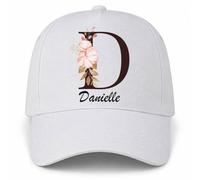Planetee Casquette Blanche Danielle | 5 Panneaux Polyester Recyclé 210 g/m² Taille Unique Réglable | Boucle Métal Œillets Brodés | Cadeau Anniversaire Noël