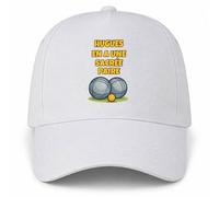 Planetee Casquette Blanche Hugues en a Une sacrée Paire | 5 Panneaux Polyester Recyclé 210 g/m² Taille Unique Réglable | Boucle Métal Œillets Brodés | Cadeau Pétanque Anniversaire Noël