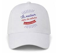Planetee Casquette Blanche Le Meilleur Clerc de notaire du Monde Entier | 5 Panneaux Polyester Recyclé 210 g/m² Taille Unique Réglable | Boucle Métal Œillets Brodés | Cadeau Juriste Anniversaire Noël