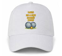 Planetee Casquette Blanche Louis en a Une sacrée Paire | 5 Panneaux Polyester Recyclé 210 g/m² Taille Unique Réglable | Boucle Métal Œillets Brodés | Cadeau Pétanque Anniversaire Noël
