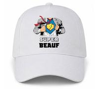 Planetee Casquette Blanche Super beauf | 5 Panneaux Polyester Recyclé 210 g/m² Taille Unique Réglable | Boucle Métal Œillets Brodés | Cadeau Beau-frère Anniversaire Noël