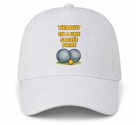 Planetee Casquette Blanche Thibault en a Une sacrée Paire | 5 Panneaux Polyester Recyclé 210 g/m² Taille Unique Réglable | Boucle Métal Œillets Brodés | Cadeau Pétanque Anniversaire Noël