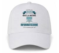 Planetee Casquette Blanche Toutes Les Mamans sont géniales mais la mienne est informaticienne, C'est carrément Plus Cool | 5 Panneaux Polyester Recyclé 210 g/m² Taille Unique Réglable