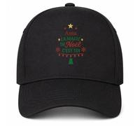 Planetee Casquette Noire Anna | 5 Panneaux Polyester Recyclé 210 g/m² Taille Unique Réglable | Boucle Métal Œillets Brodés | Cadeau Prénom Anniversaire Noël