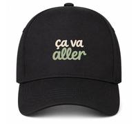 Planetee Casquette Noire Ça Va Aller Casquette Noire | 5 Panneaux Polyester Recyclé 210 g/m² Taille Unique Réglable | Boucle Métal Œillets Brodés | Cadeau Anniversaire Noël