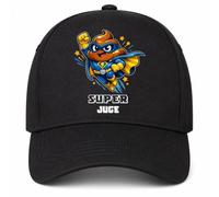 Planetee Casquette Noire Super Juge | 5 Panneaux Polyester Recyclé 210 g/m² Taille Unique Réglable | Boucle Métal Œillets Brodés | Cadeau Collègue Anniversaire Noël
