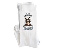 Planetee Chaussettes Alain Panda Grain Taille 41-45 | Cadeau Original Homme Anniversaire Noël Humour