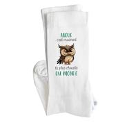 Planetee Chaussettes Anouk la plus chouette Taille 37-40 | Cadeau Fantaisie Original Drôle Anniversaire Noël Humour