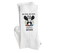 Planetee Chaussettes Arthur No pain No gain Taille 41-45 | Cadeau Original pour Hommes Fantaisie Insolites Anniversaire Beauf Noël Humour