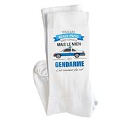 Planetee Chaussettes Beau-Papa gendarme Taille 41-45 | Cadeau Original pour Hommes Anniversaire Noël Humour