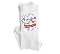 Planetee Chaussettes Beau Papa Meilleur Du Monde Taille 41-45 | Cadeau Fantaisie Original Drôle Anniversaire Noël Humour