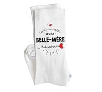 Planetee Chaussettes Belle-Mère d'amour Taille 36-40 - Femme Drôles et Insolites - Cadeau Original et Humour - Anniversaire, Noël, Fête des Mères