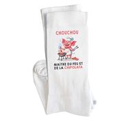 Planetee Chaussettes Chouchou Maître du feu et de la Chipolata Taille 41-45 | Cadeau Original pour Hommes Fantaisie Insolites Anniversaire Beauf Noël Humour
