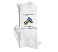 Planetee Chaussettes Claquette Humoristiques Homme Taille 37-40 - Cadeau Original et Drôle pour Collègue, Famille ou Ami - Idée Cadeau Insolite Anniversaire, Noël, Secret Santa