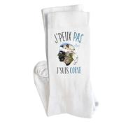 Planetee Chaussettes Corse Taille 41-45 | Cadeau Fantaisie Original Drôle Anniversaire Noël Humour